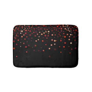 Custom Black Red Glitzer Confetti Personalisiert Badematte