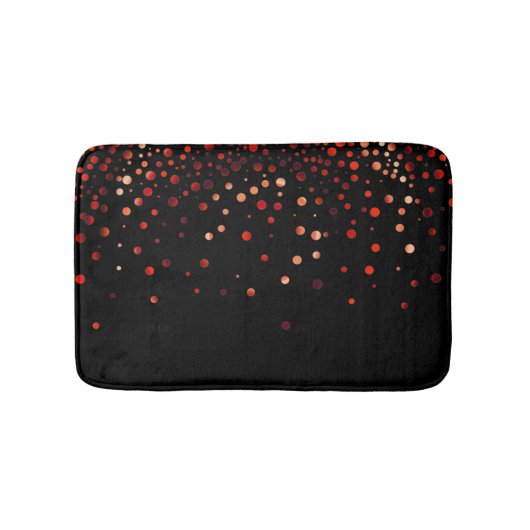 Custom Black Red Glitzer Confetti Personalisiert Badematte (Vorderseite)