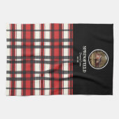 Custom Black Red Kariert Farm Style Geschirrtuch (Horizontal)