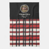 Custom Black Red Kariert Farm Style Geschirrtuch (Vertikal)