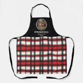 Custom Black Red Kariert Farm Style Schürze (Vorderseite)