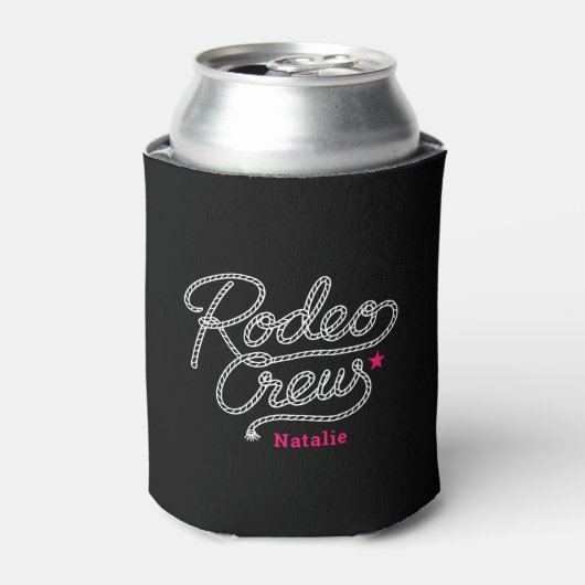 Custom Black Rodeo Crew Western Bachelorette Party Dosenkühler (Kanne Vorderseite)