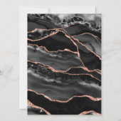 Custom Black Rose Gold Foil Agate Hochzeit Einladung (Rückseite)