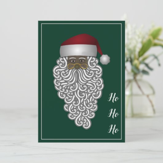 Custom Black Santa Claus Green Weihnachten (Stehend Vorderseite)