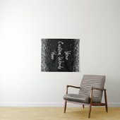 Custom Black & Silver Personalisierte Geburtstagsp Wandteppich (Beispiel (Horizontal))