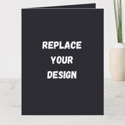 Custom black simple Design Add Photo or Text Dankeskarte (Vorderseite)