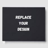 Custom black simple Design Add Photo or Text Gästebuch (Vorderseite)