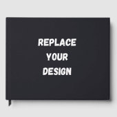 Custom black simple Design Add Photo or Text Gästebuch (Vorderseite)