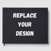 Custom black simple Design Add Photo or Text Gästebuch (Vorderseite)