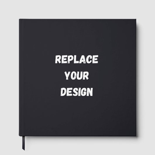 Custom black simple Design Add Photo or Text Gästebuch (Vorderseite)