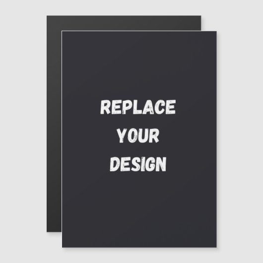 Custom black simple Design Add Photo or Text Magnetkarte (Vorne/Hinten)