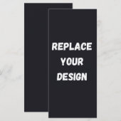 Custom black simple Design Add Photo or Text Menükarte (Vorne/Hinten)