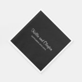 Custom Black Simple Wedding Napkins Serviette (Ecke)