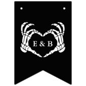 Custom Black Skeleton Decoration Til Death Wedding Wimpelkette (Zweite Fahne)