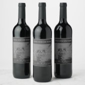 Custom Black Sleek Wedding Celebration Weinlabel Weinetikett (Flaschen)