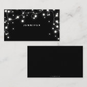 Custom Black Sparkling Lights Weihnachten Platzkarte (Vorne/Hinten)