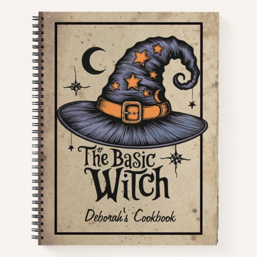 Custom Black Spooky Fright Script Halloween Hexe Notizblock (Vorderseite)