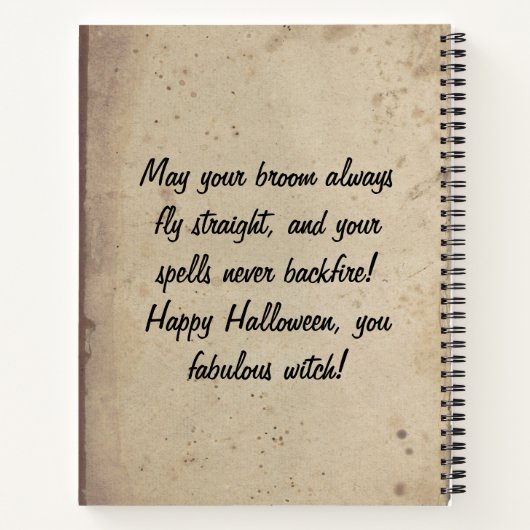 Custom Black Spooky Fright Script Halloween Hexe Notizblock (Rückseite)
