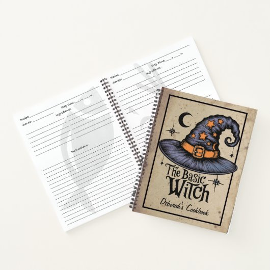 Custom Black Spooky Fright Script Halloween Hexe Notizblock (Innenseite)