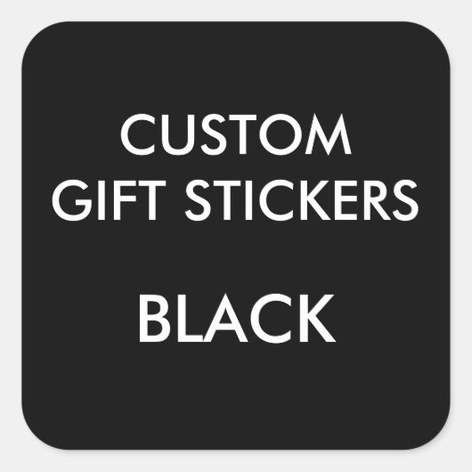 Custom BLACK SQUARE Large Gift Stickers Template (Vorderseite)