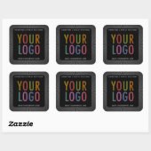 Custom Black Square Stickers mit Firmenlogo (Blatt)