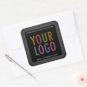 Custom Black Square Stickers mit Firmenlogo (Umschlag)