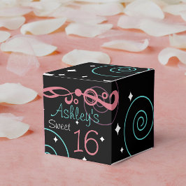 Custom Black Sweet 16 Birthday Gefälligkeitsboxen Geschenkschachtel