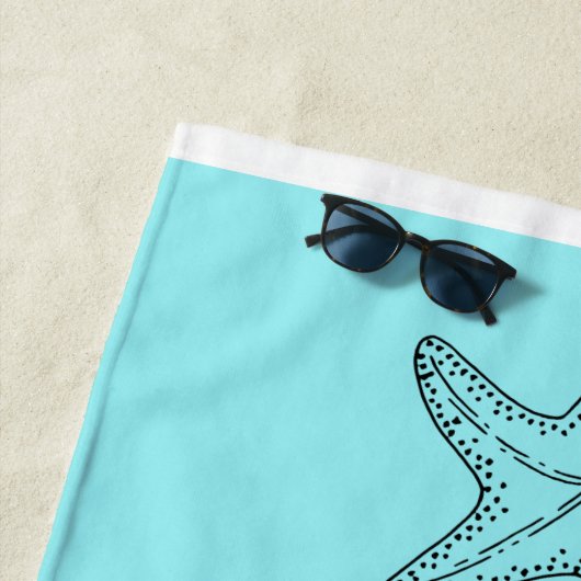 Custom Black Tan Sand Chic Beach House Starfish Strandtuch (Beispiel)