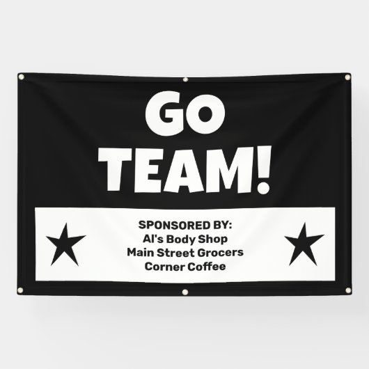 Custom Black Team Banner (Horizontal)
