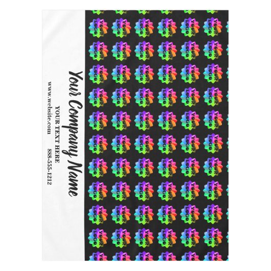 Custom Black Trade Show Tablecloge Logo Business Tischdecke (Vorderseite)