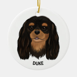 Custom Black und Tan Cavalier King Spaniel Keramik Ornament
