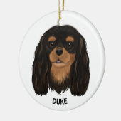 Custom Black und Tan Cavalier King Spaniel Keramik Ornament (Links)