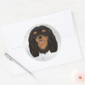 Custom Black und Tan Cavalier Spaniel Runder Aufkleber (Umschlag)