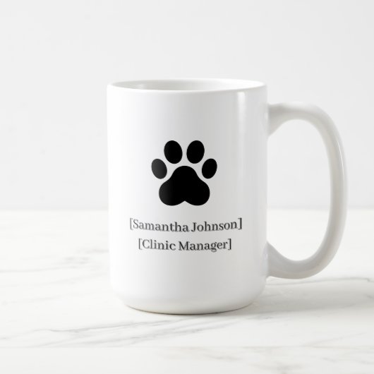 Custom Black Vet Staff Mug | Clinic Logo Ready Kaffeetasse (Rechts)