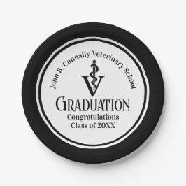Custom Black Veterinary School Graduation Party Pappteller