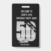 Custom Black VIP Pass Geburtstagsparty Einladung