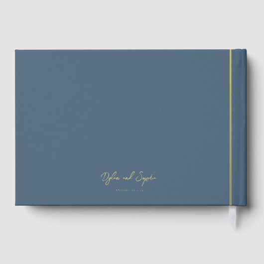 Custom Black Wedding mit Luxury Foil Letting Gästebuch (Rückseite)