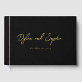 Custom Black Wedding mit Luxury Foil Letting Gästebuch (Vorderseite)