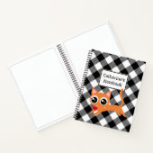 Custom Black & White Buffalo Kariert Orange Kitty Notizblock (Innenseite)