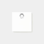 Custom Black & White Crest Monogram Post-it Notes Klebezettel (Vorderseite)