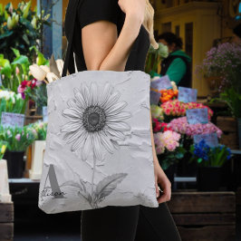 Custom Black & White Daisy Tasche