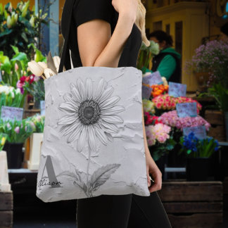 Custom Black & White Daisy Tasche
