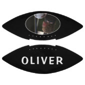 Custom Black & White Football mit Name und Foto (Paneele)