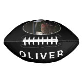 Custom Black & White Football mit Name und Foto (Vorderseite)