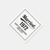 Custom Black & White Golden 50 Jahre Jahr Serviette (Ecke)