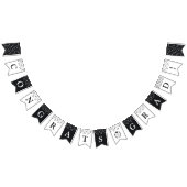 Custom Black & White Laurel Wreath Abschluss Wimpelkette (Alle)