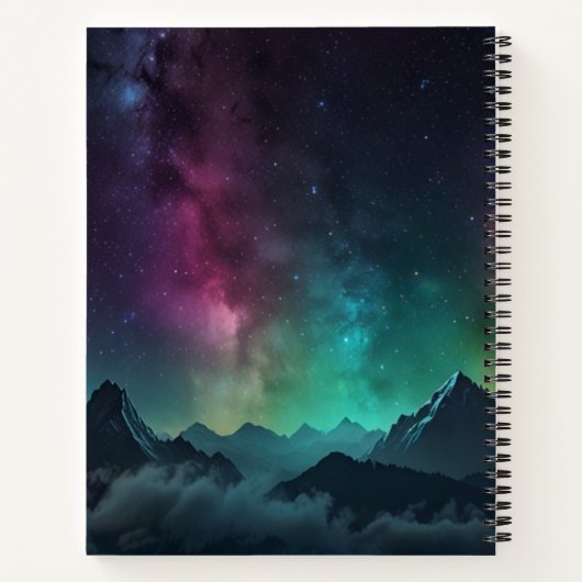 Custom Black & White Monogram Sketchbook Notizblock (Rückseite)