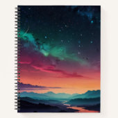 Custom Black & White Monogram Sketchbook Notizblock (Vorderseite)