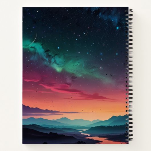 Custom Black & White Monogram Sketchbook Notizblock (Rückseite)