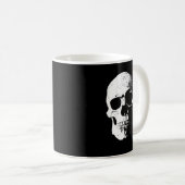Custom Black & White Pop Art Halloween-Party Skull Kaffeetasse (VorderseiteRechts)
